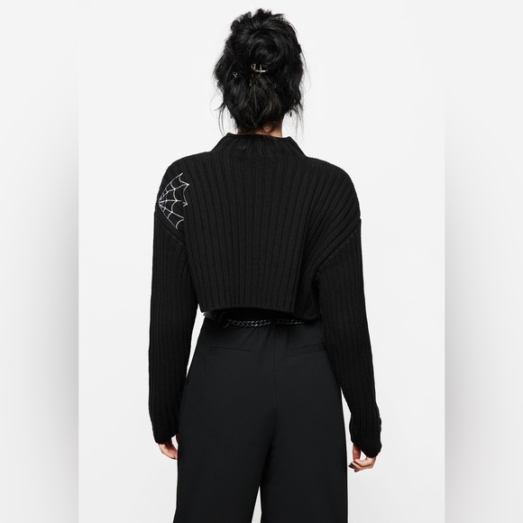 Disturbia Catch Feelings Embroidered Knit Bolero Size S - Picture 3 of 12